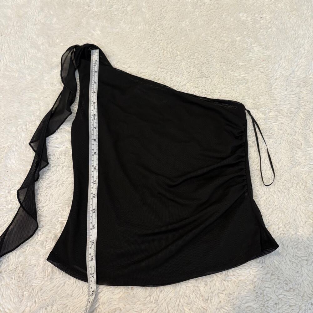 ASTR the Label Off The Shoulder Blouse Black S Mesh Sheer Goth Emo Grunge Fairy - Picture 3 of 5